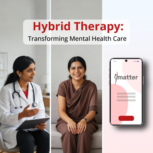 Hybrid therapy combining human care and AI for mental health support